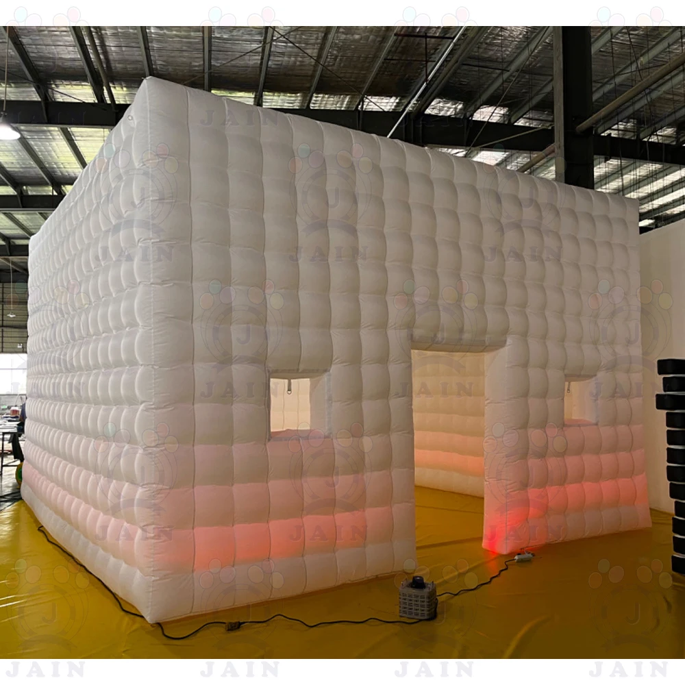 LED Inflatable Air Cube Tent Square House Giant Big Night Club Party Marquee for Party Event Exhibition Wedding Birthday Rental