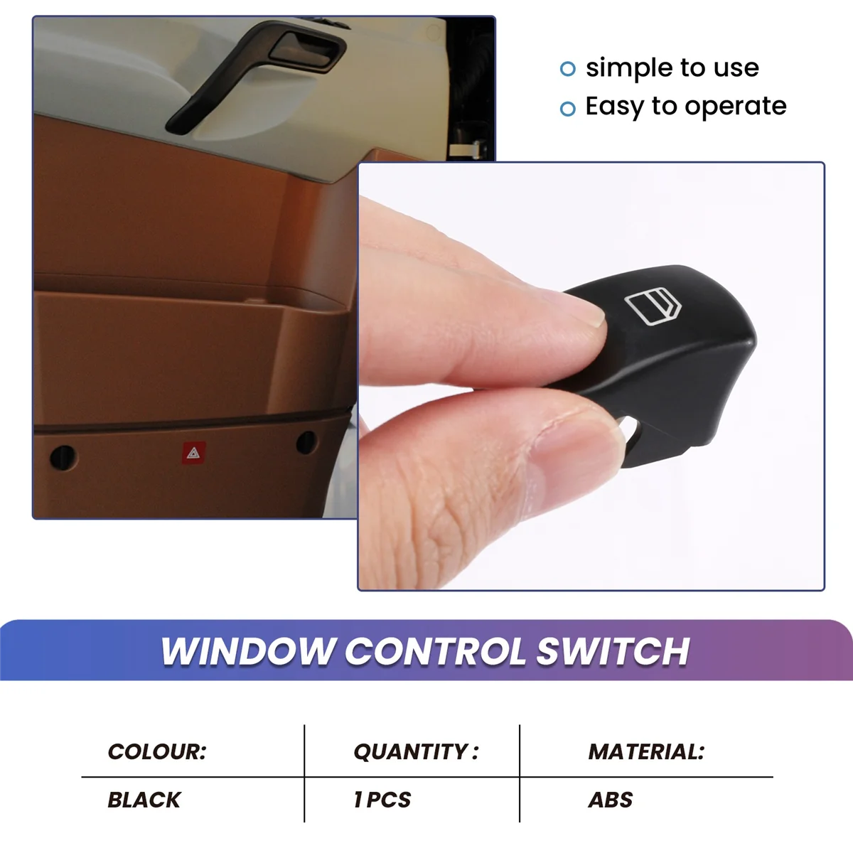 AT77 para Mercedes Sprinter W906 Crafter Tampa do botão do interruptor da janela frontal esquerda (passageiro) A 6395451913