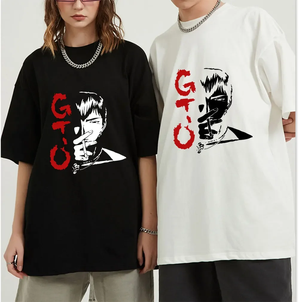 Harajuku Funny Anime Great Teacher Onizuka Men's T Shirt Short Sleeve GTO Manga Tshirt O-neck Tee Top Japan Eikichi Male T-Shirt