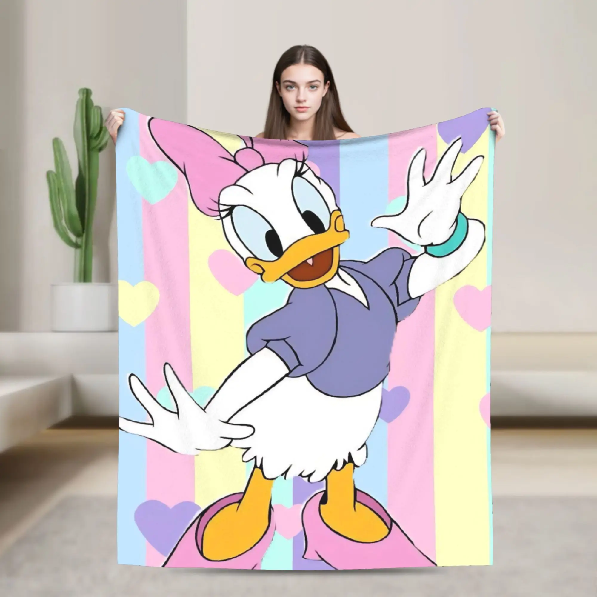 

Забавное милое одеяло с изображением ромашки и утки разных размеров, мягкие и легкие пледы для дивана, дивана и кровати