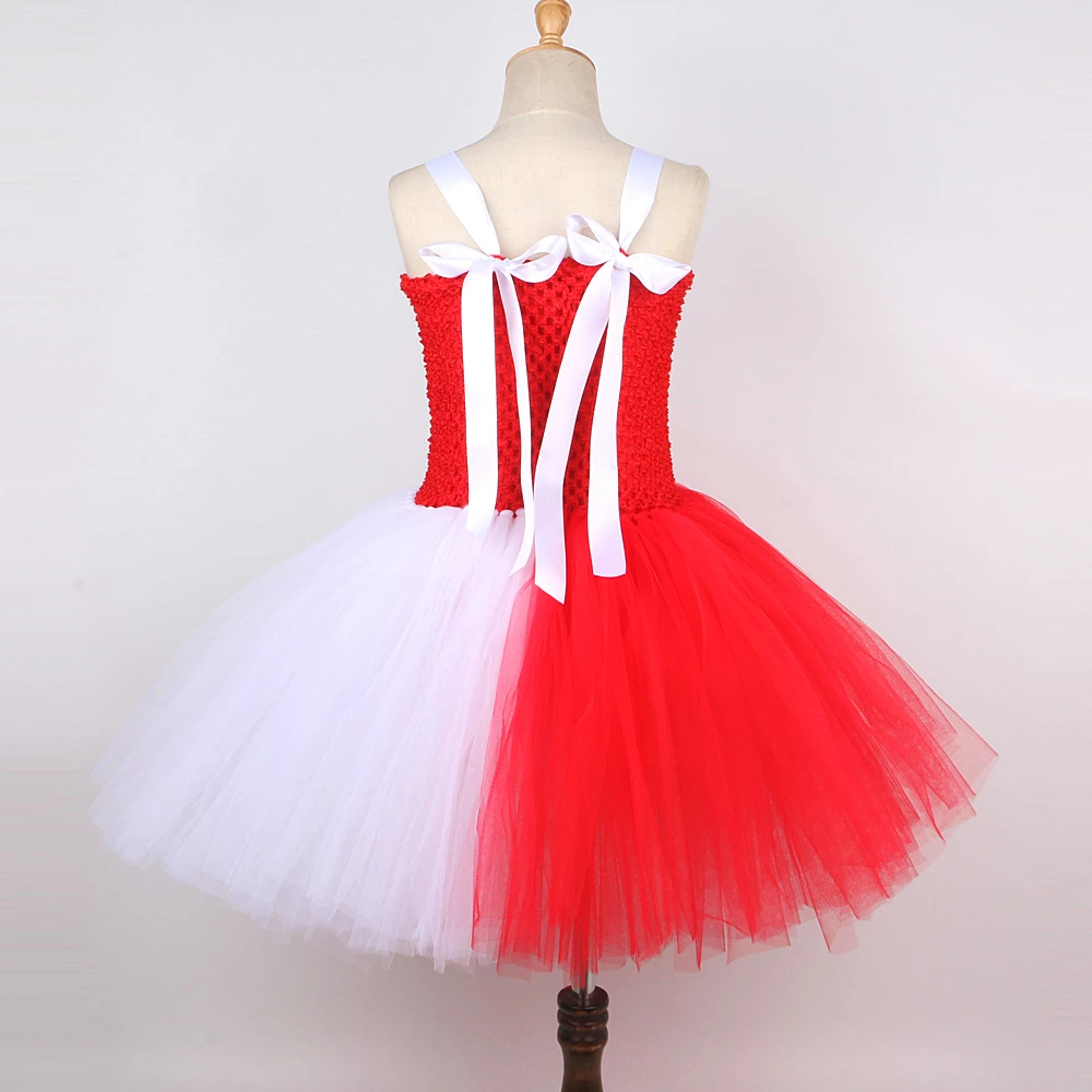 Red White Angels & Demons Costumes for Girls Kids Halloween Tutu Dress with Wings Evil Devil Cosplay Outfits Children Clothes