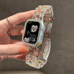 Colorful Transparent Laser Strap For Apple Watch Ultra 49mm 45 41 44 42 46 38 40mm Correa Bracelet For iWatch 10 9 8 SE 7 6 5