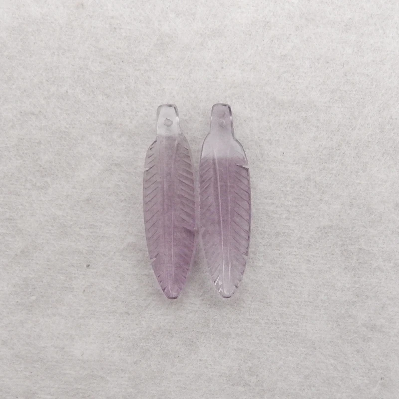 

B&F Amethyst Carved Leaf-Shape Earring Beads Fashion Jewelry Accessories For Women Ideal Gift
