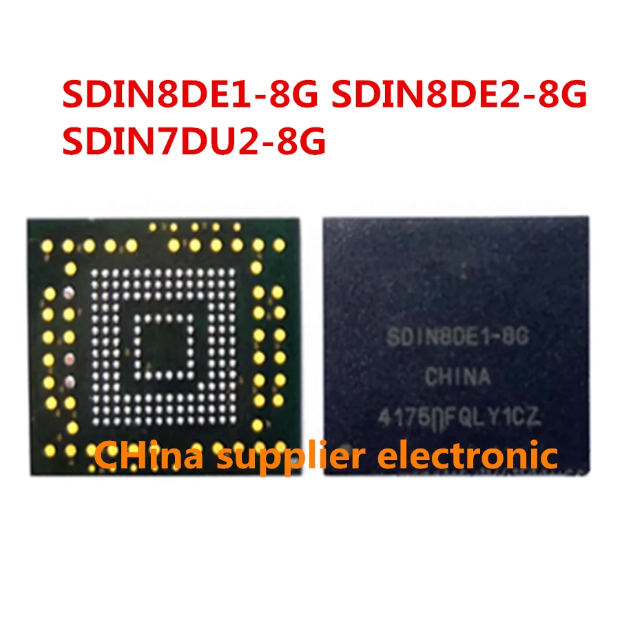 

2pcs-5pcs SDIN8DE1-8G SDIN8DE2-8G SDIN7DU2-8G eMMC NAND flash memory IC chip Used