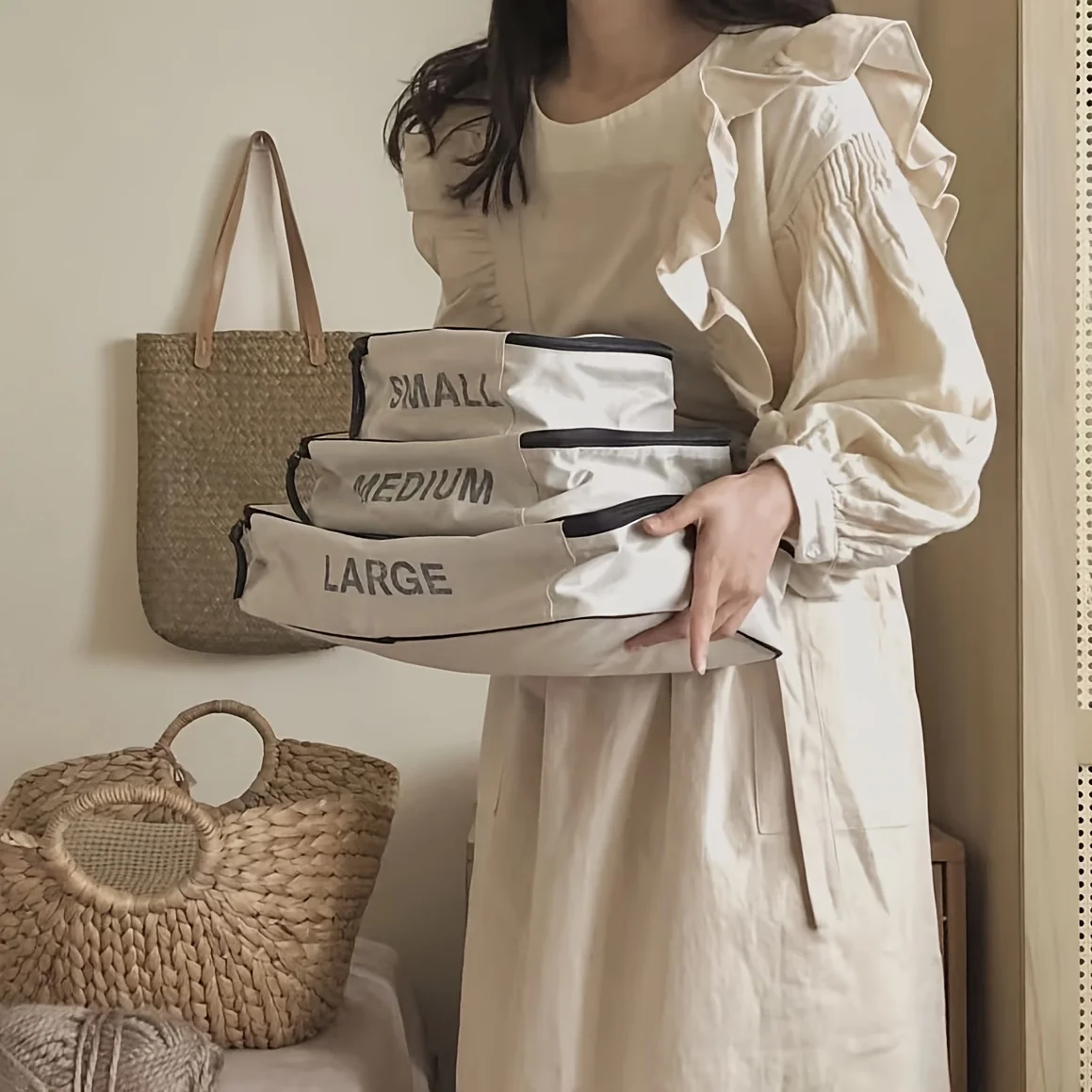 French Royal Retro Plus Size Apron 100% Cotton Baking Kitchen Ruffle Trim Workwear Adjustable for Coffee/Tea Barista Unisex view 4