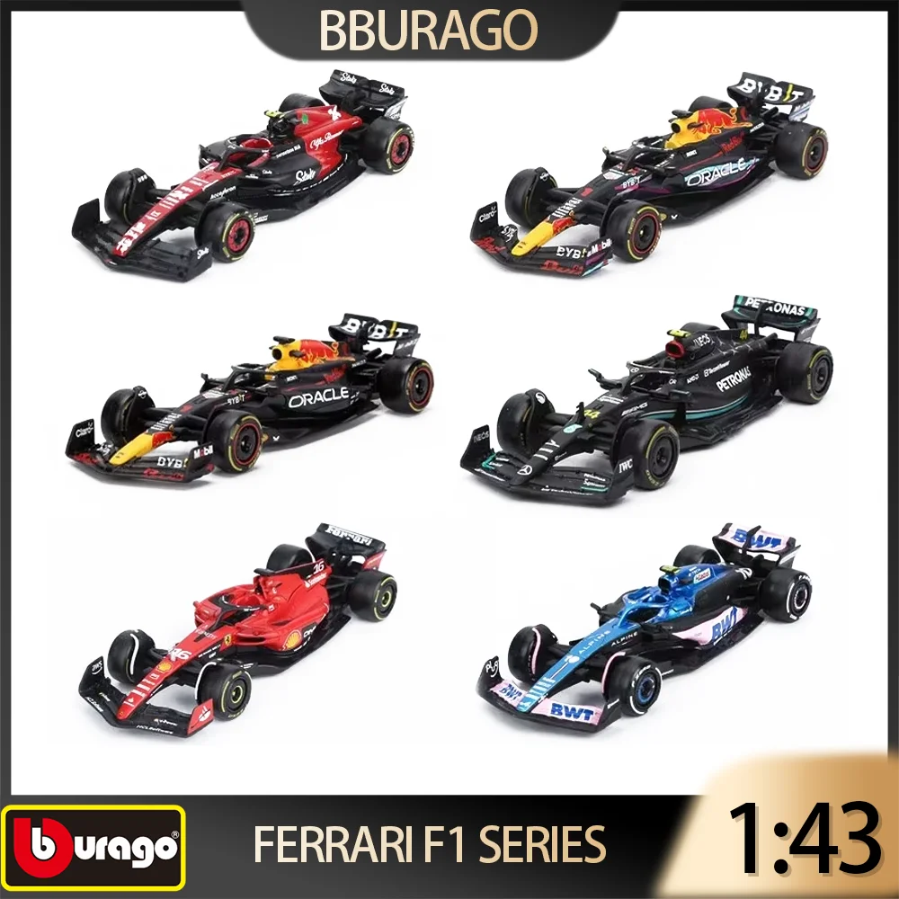 Bburago 1:43 F1 Racing Red Bull Rb20 2024 RB13 Ferrari Alfa Romeo Mercedes Alpine Alloy Die Cast Car Model Toy Collectible Gift