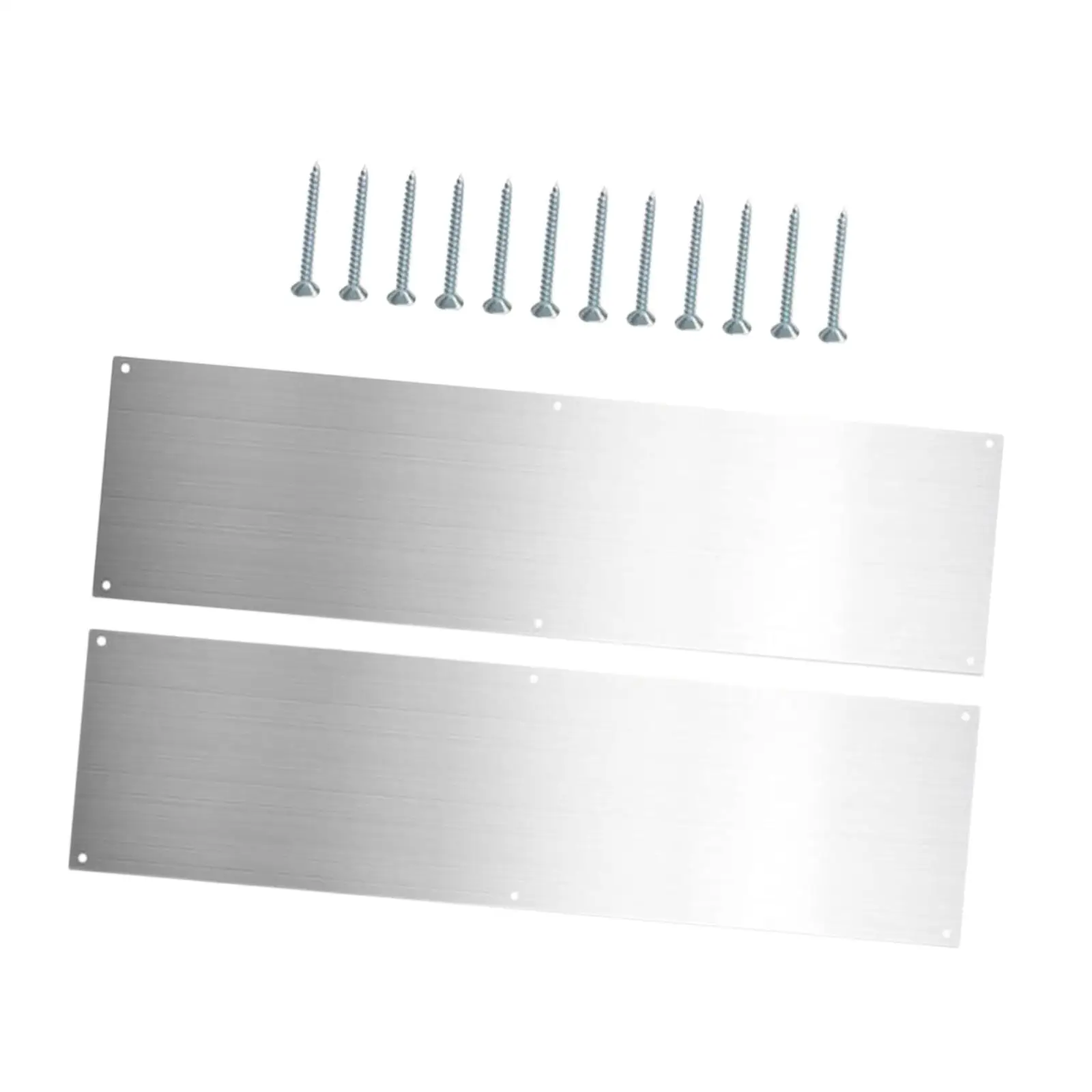 2 Pieces Door Kick Plates Stainless Steel Exterior Door Baseboard with Screws Door Bottom Protectors Door Protection Plates