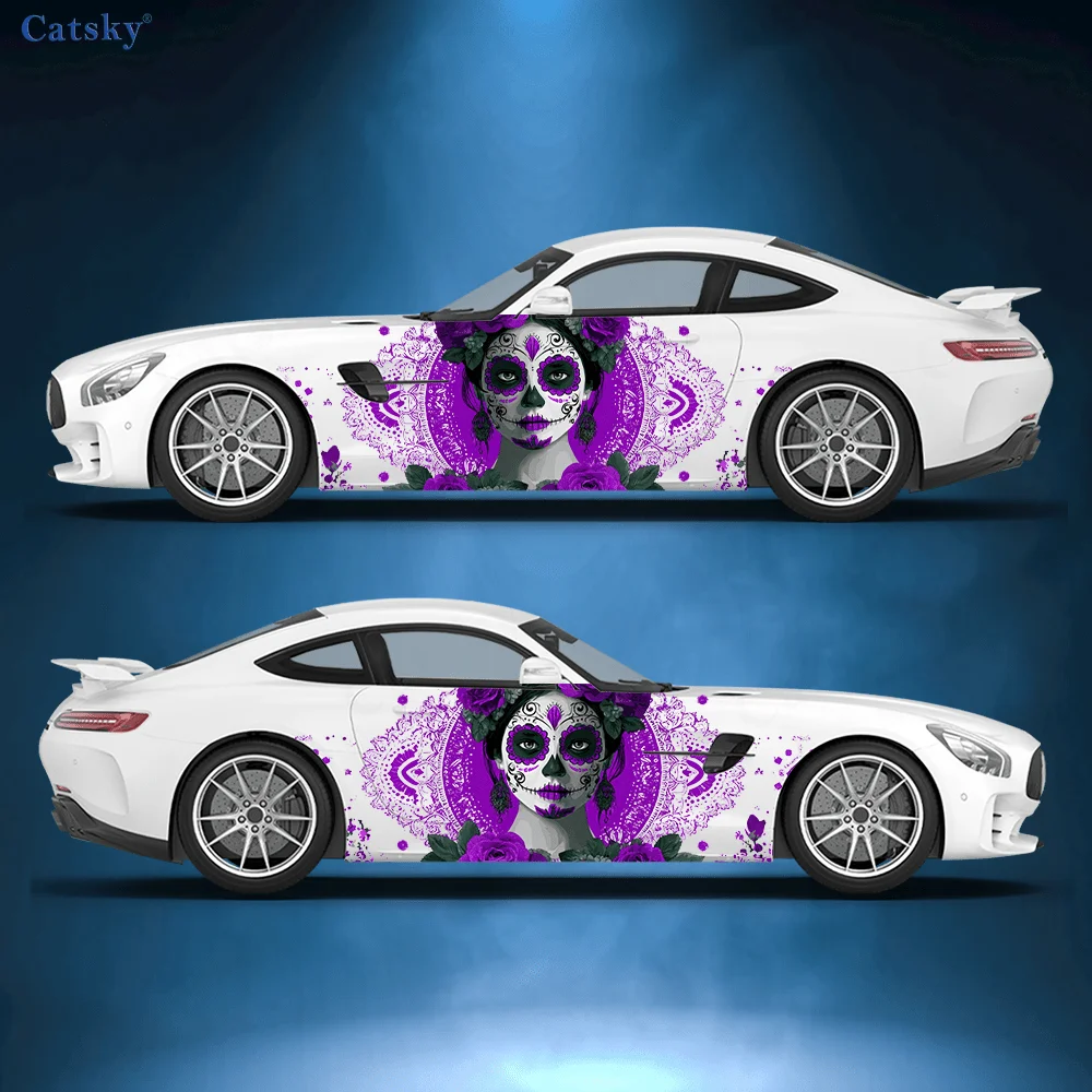

Flower Skull Woman and Mandala Splatter Decals for Cars and Trucks, Durable, Fade-Resistant, Easy to Install and - Enhance your