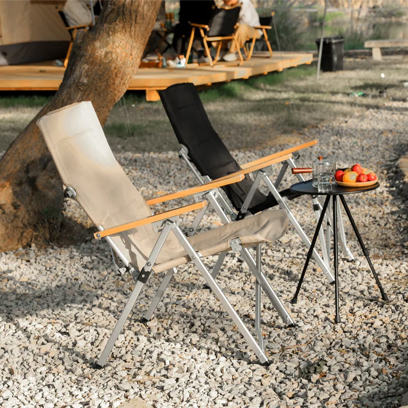 Outdoor Large Folding Aluminum Alloy Semi-Reclining Garden & Beach Fishing Art Sketching Picnic Portable Chair-Outdoor Furniture