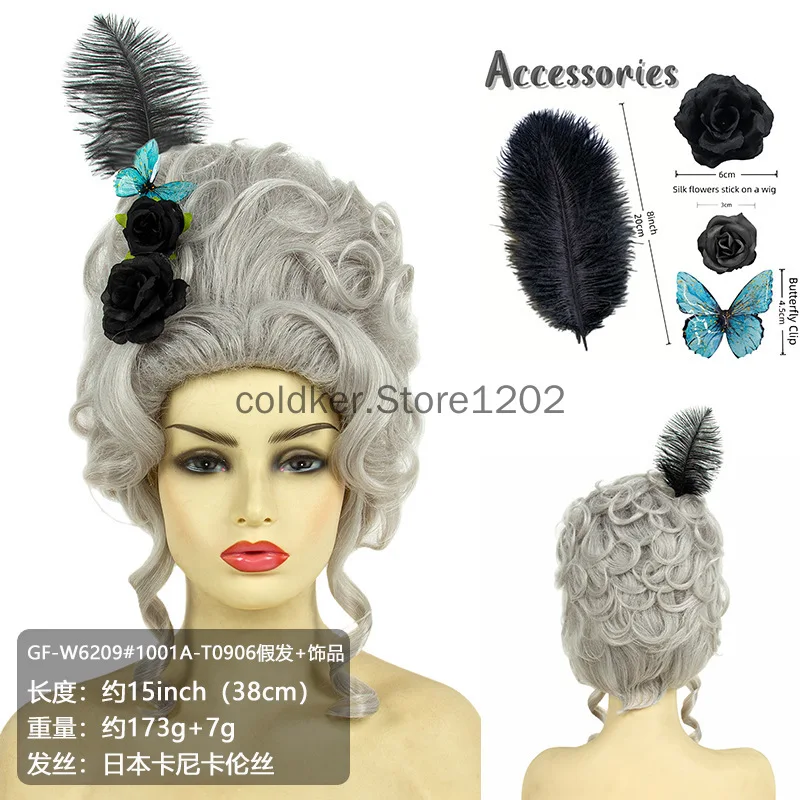 

Victorian Wig Short Curly Grey Pink Black Beehive Wig Queen Cosplay Halloween Costume For Women 70s 80s Costume Baroque Hair