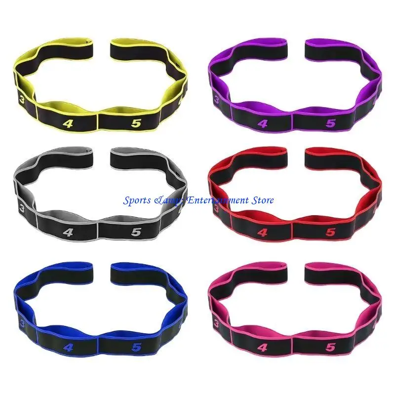 G7NF 8 قسم الرقص تمتد حزام بيلاتيس اللياقة البدنية ممارسة المقاومة الفرقة مع عدد التوتر الفرقة بيلاتيس سحب حبل #6