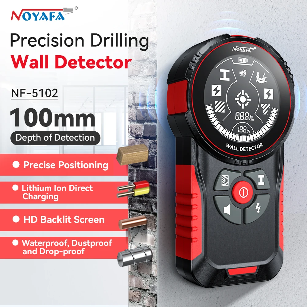 NOYAFA Wall Scanner LCD Display Metal Detector Stud Finder NF-5102 Profession Wall Detector Wood/Live Wire/Metal Tester