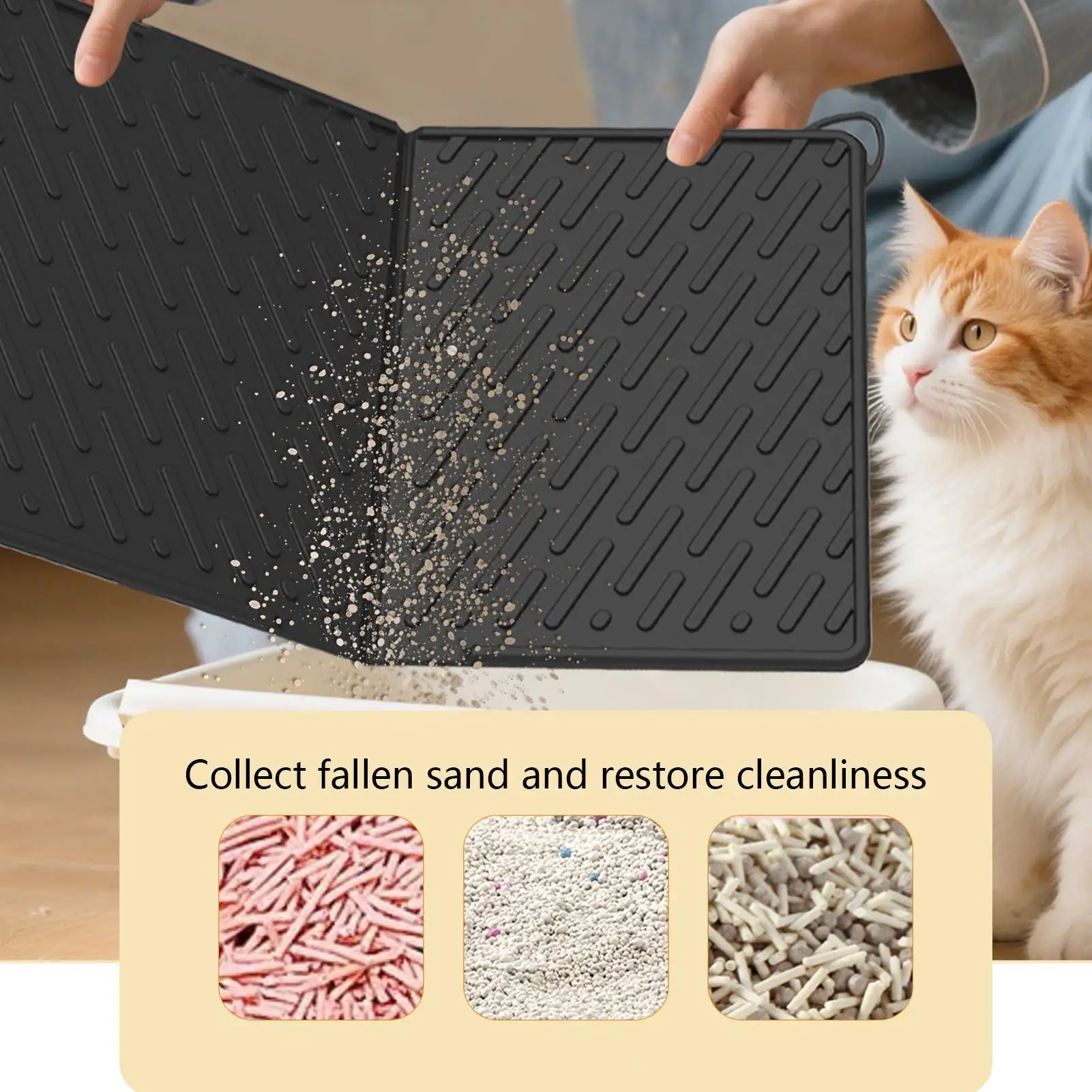 

Cat Litter Mats 24 X17inches Cat Mat Scratch-Resistant Waterproof Pads For Indoor Corner Feeding Food Water Floor Cover