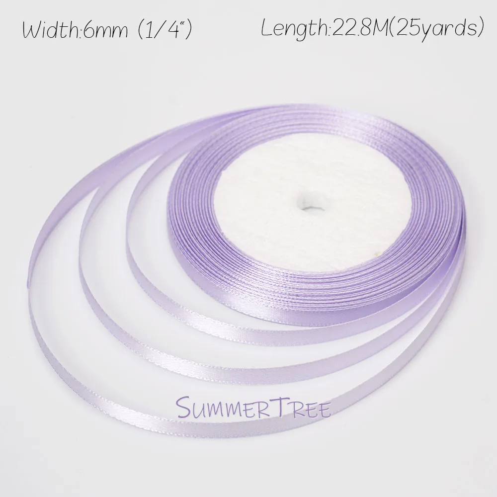 Lila Satinband 25 Yards 22,8 Meter 6 mm 10 mm 15 mm 25 mm 38 mm 50 mm Hellviolett für handgefertigte DIY-Geschenkverpackung Halloween-Dekoration – Detail 5