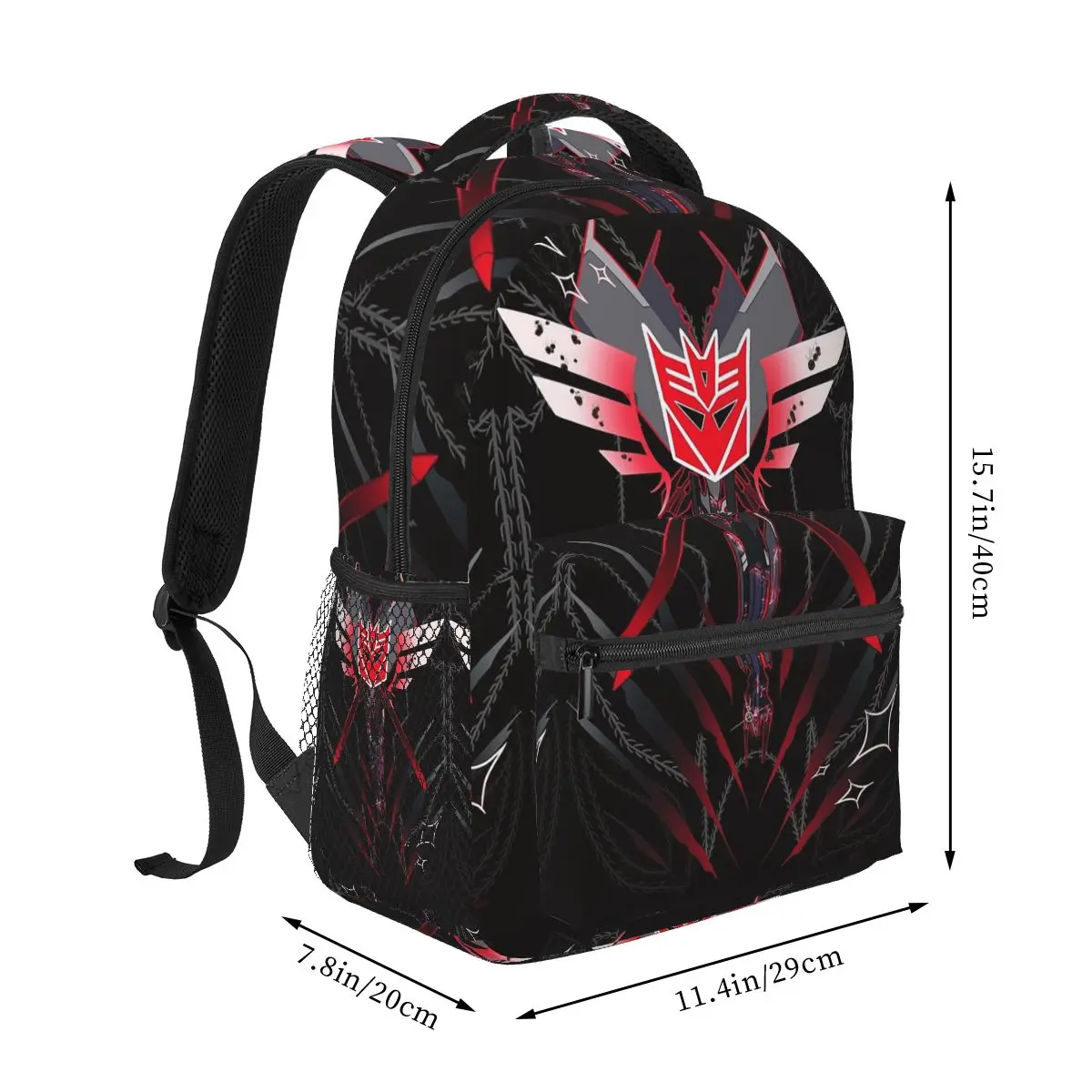 Tfp Starscream Inspired Insignia Backpacks Boys Girls Bookbag Students School Bags Laptop Rucksack Shoulder Bag Large Capacity