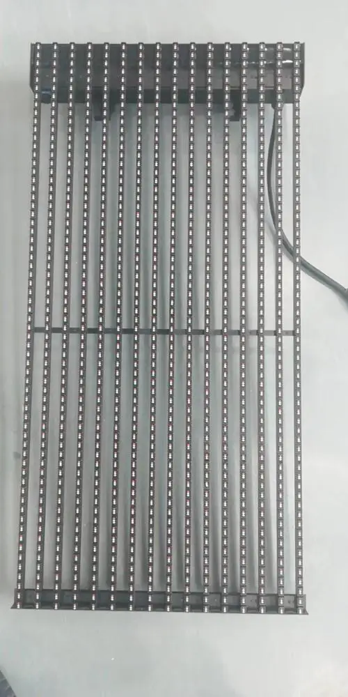 Layar LED Transparan Tahan Air Kustom P12.5 Grid Mesh Screen Curtain Glass Display Untuk Periklanan