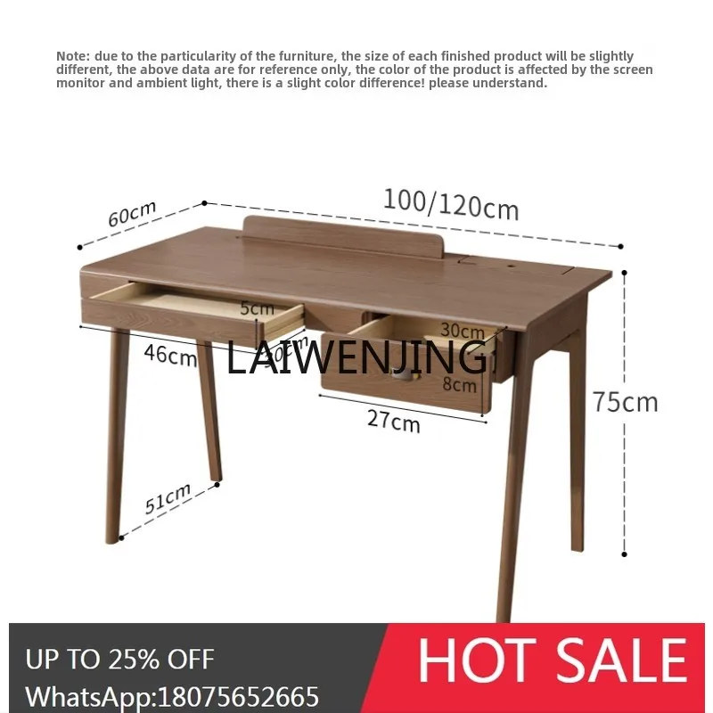 LYN Solid wood computer desk Home workbench Simple modern bedroom Study table