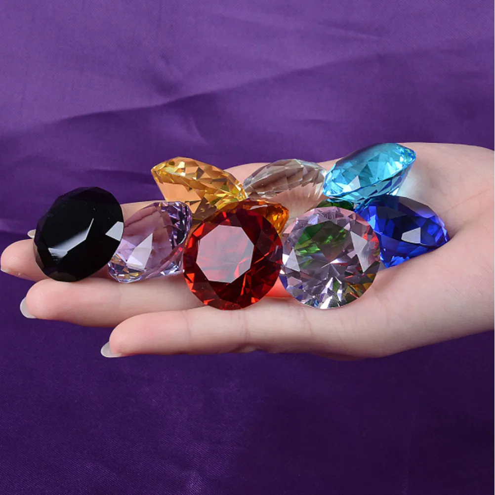 60Mm Premium Artificial Diamond Ornament Sparkling Crystal Decor for Wedding Home Party Romantic Setting Faux Diamond Decoration