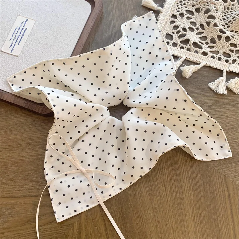 12PCS/LOT Polka Dot Hair Scarf Band Elastic Elegant Hair Tie for Women Hair Bun Holder Korean Hair Accessories Hair Band