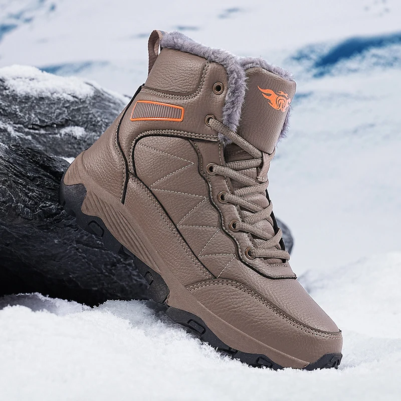 Merk Heren Laarzen Winter Outdoor Waterdichte Warme Katoenen Schoenen Heren Dikke Zolen Pluche Laarzen Enkel Snowboots Anti-Slip Sneakers 2024