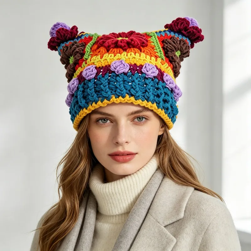 Hynod Flower Beanie Crochet Pattern & Tutorial - The Topian Den