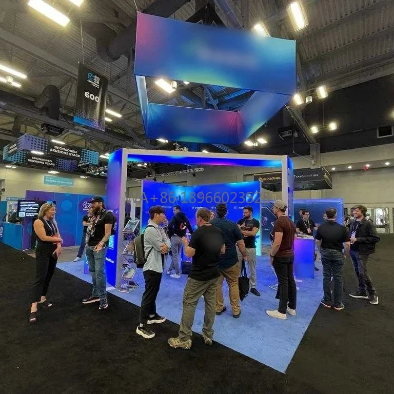 Modulares Trade Show-Ausstellungs-Rahmenloses Standdesign mit LED-Lichtbox mit Hintergrundbeleuchtung in AHR Expo