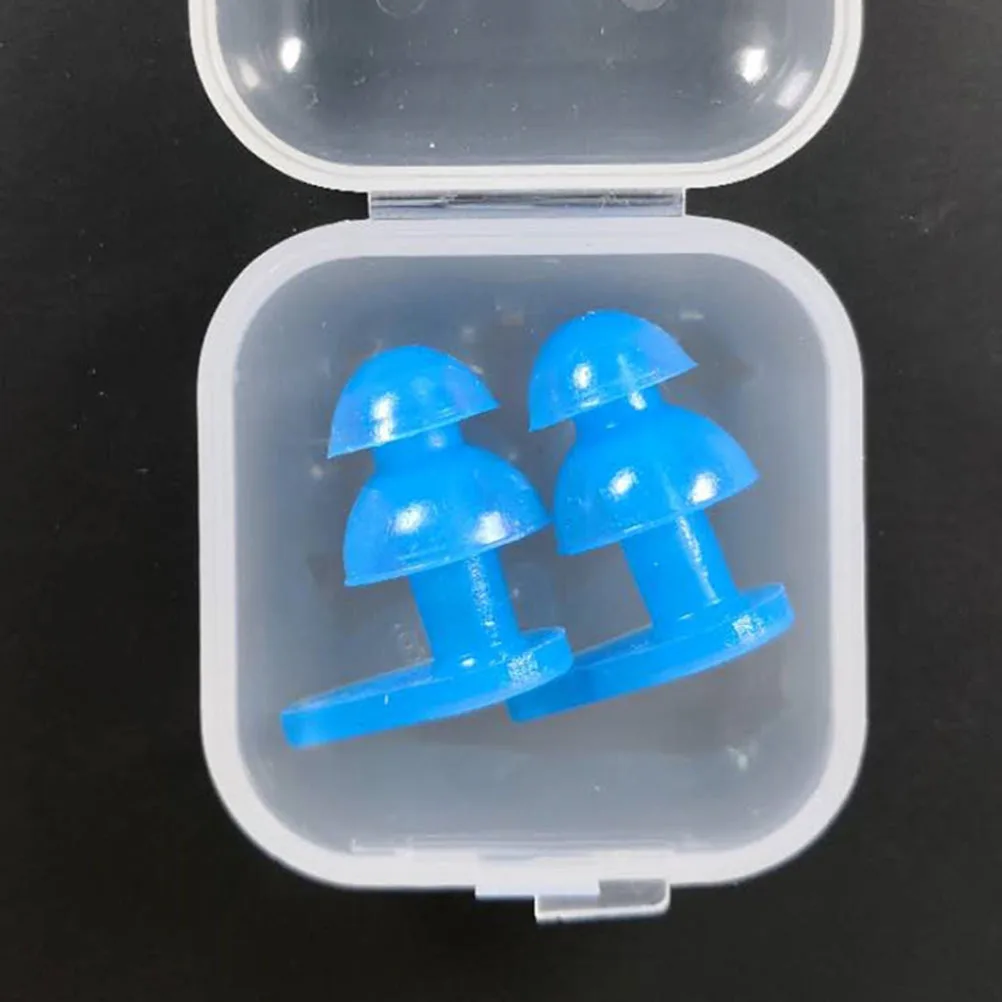 

6Pairs Swimming Earplugs Silicone Waterproof Ear Protector Individual Case Pack Colors Blue Green Yellow Orange