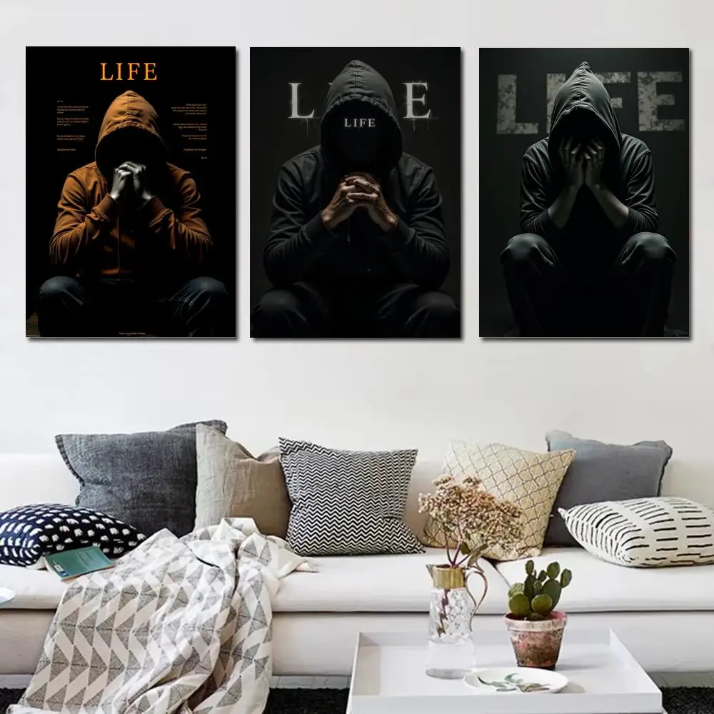 Dark Reaper Men Hoodie Poster Aesthetic Wall Art Canvas Poster Trendy Bedroom Home Room Decor