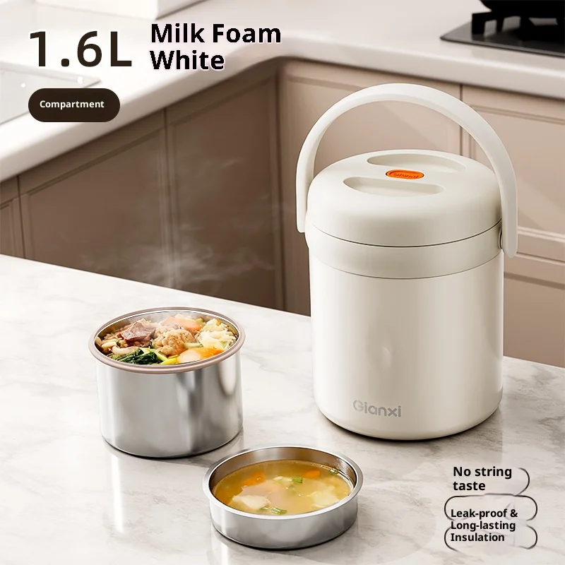 

Insulated Lunch Box For Office Workers Stainless Steel Large Capacity Bento Multi-Layer Lunch Carrier Bucket