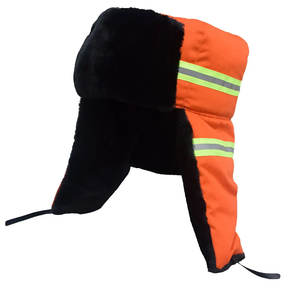 

Thickened Warm Reflective Cotton Hat Sanitation Worker Winter Outdoor Safety Cloth Cap Dust Proof Anti Cold Ear Protection