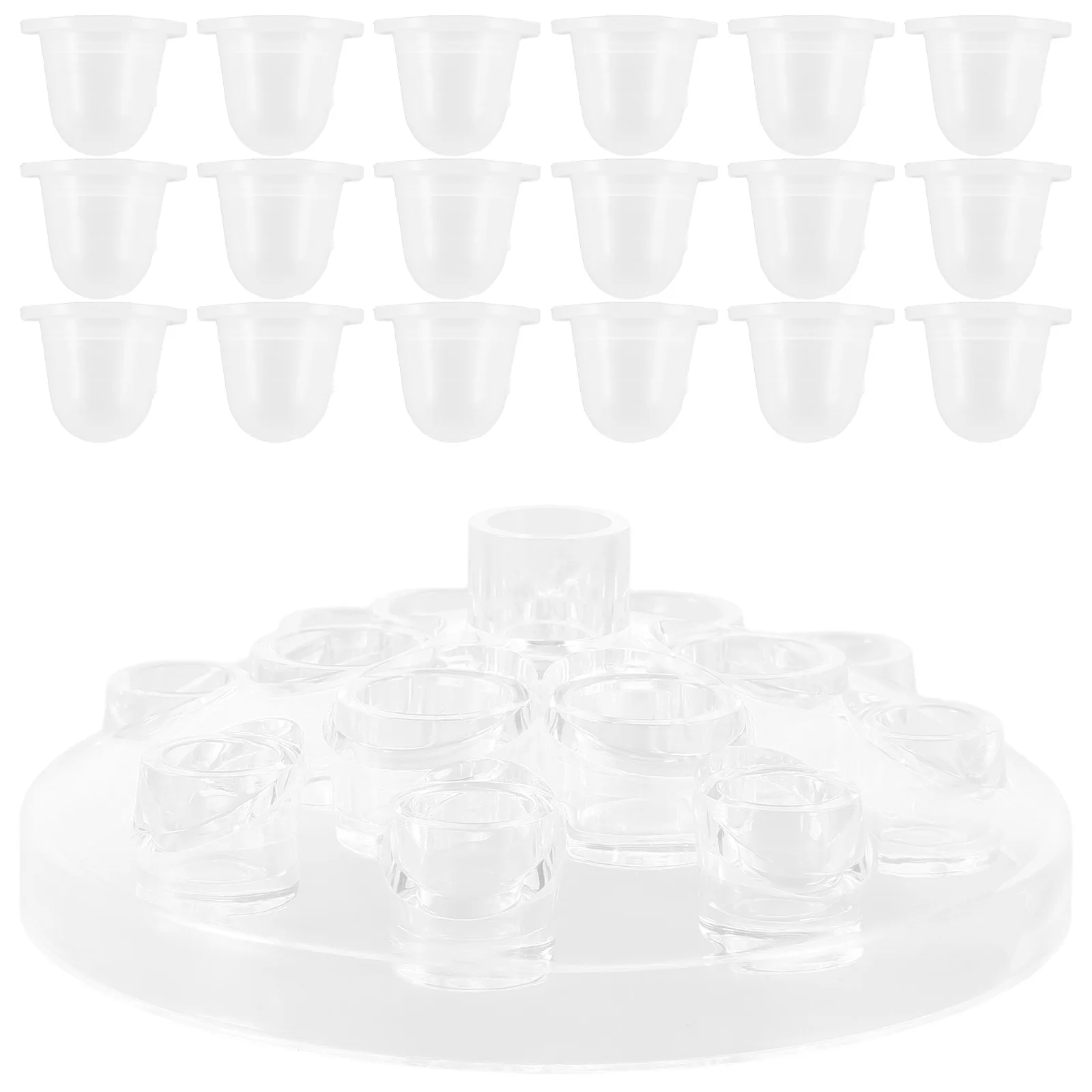 

1Set Clear Silicone Tattoo Pigment Cup Holder Multi-Holes Round Ink Cup Stand Stable Non-Slip Tattoo Supplies Pigment Holders