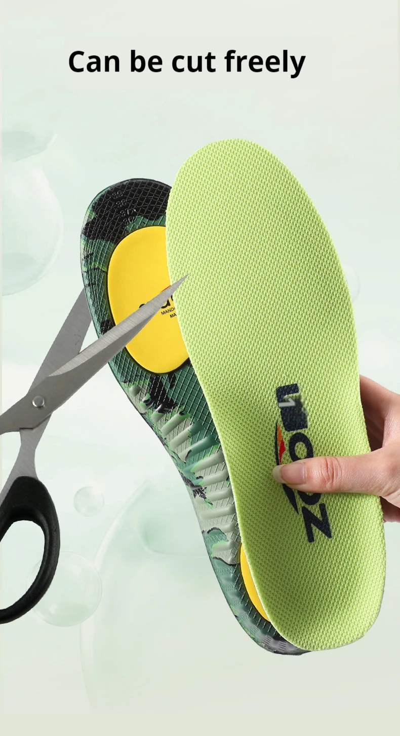 Neue, hochelastische, stoßdämpfende Einlegesohlen, atmungsaktiv, rutschfest, für Sport, mit Fußgewölbestütze, orthopädische Schuhpolster, 1 Paar. – Detail 9