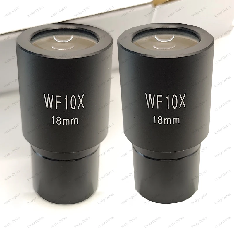

1PCS 2PCS WF10X 18mm Widefield Eyepiece with Micrometer Reticle Wide Angle 23.2mm Mounting Size For Compound Microscope