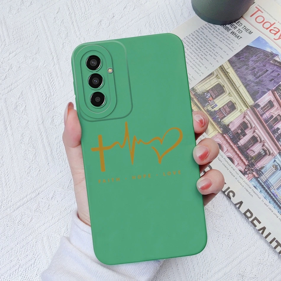 For Samsung Galaxy M13 M14 Phone Case Love Heart Upgrade Camera Protection Liquid Silicone Back Cover For Samsung M 13 14 Capa
