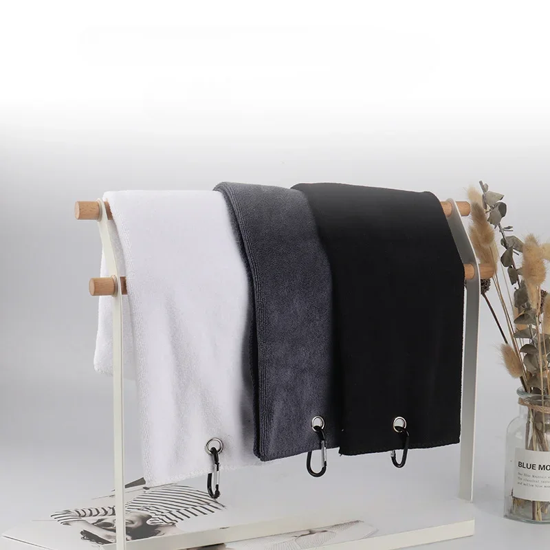 Golf Towel For Golf Bags with Clip Microfiber Golf TowelTri-fold Golf Towel Blue White Black And Gray Gift For Men Women