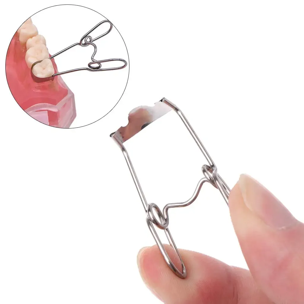 High Quality Universal Dental Saddle Contoured Metal Matrices Kit with 1330 Spring Clip Essential Dentist Tool