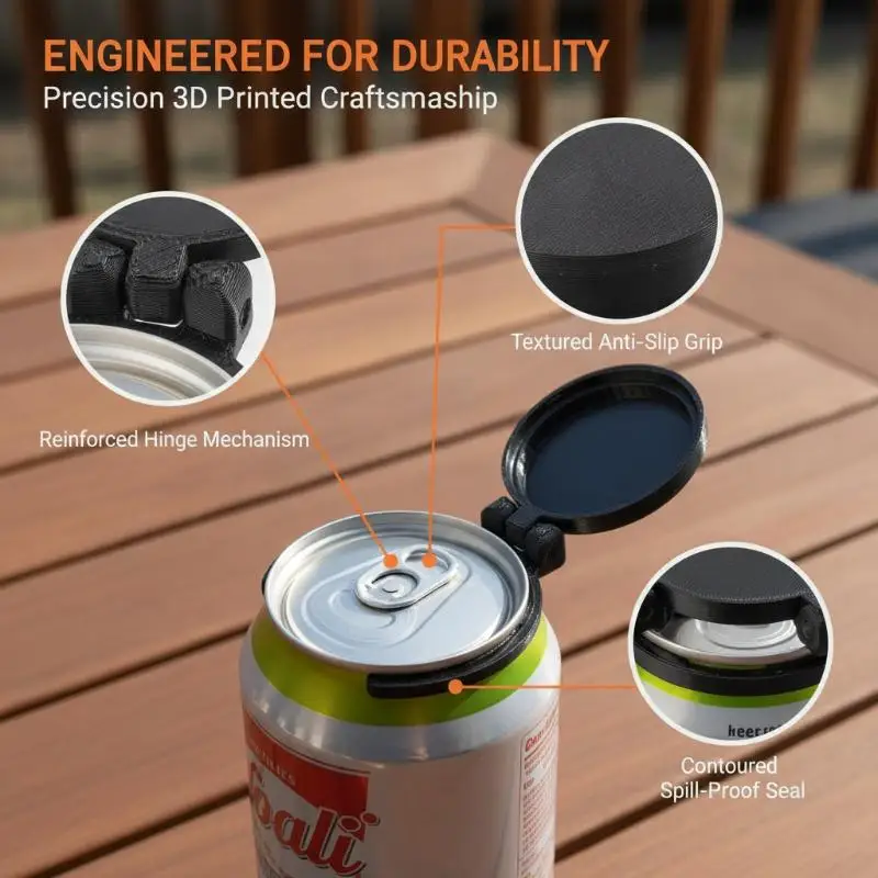 1Pc Reusable Soda Can Cover Lid Flip Top Beer Can Cap Protector Anti Insect Dust Proof Drink Sealer For Beverage Outdoor Party