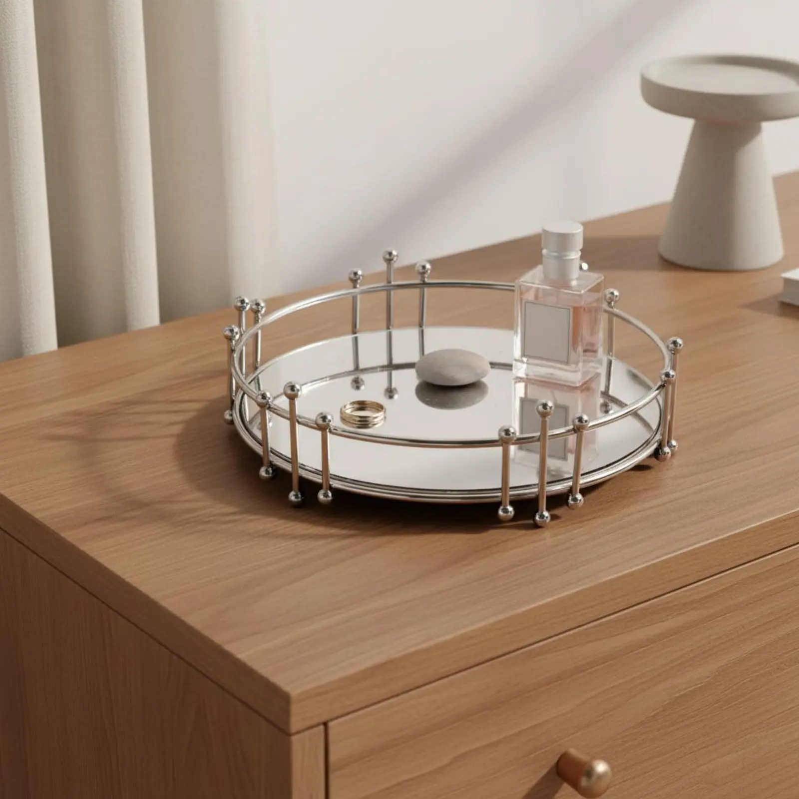 Bandeja de baño metal y espejo – minimalista y espaciosa para dormitorio - imagen 3