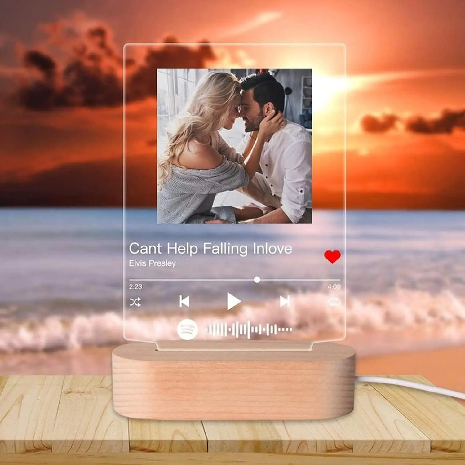 Customized 3D Photo Night Light Song cards night Spotify Code Desk Music Lamp Decor Valentine\'s Day Lover Gift Stepless Dimming