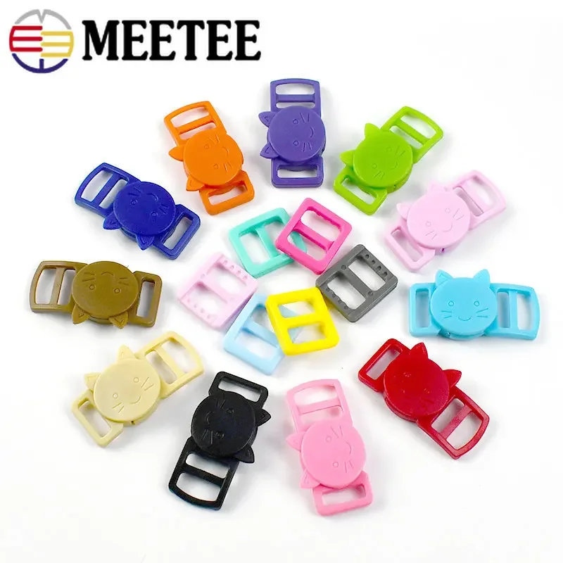 20/50Sets 10mm Meetee Plastic Side Release Buckle Tri Glide Slider Adjust Clasp Bag Strap Belt Pet Collar Buckles DIY Accessory