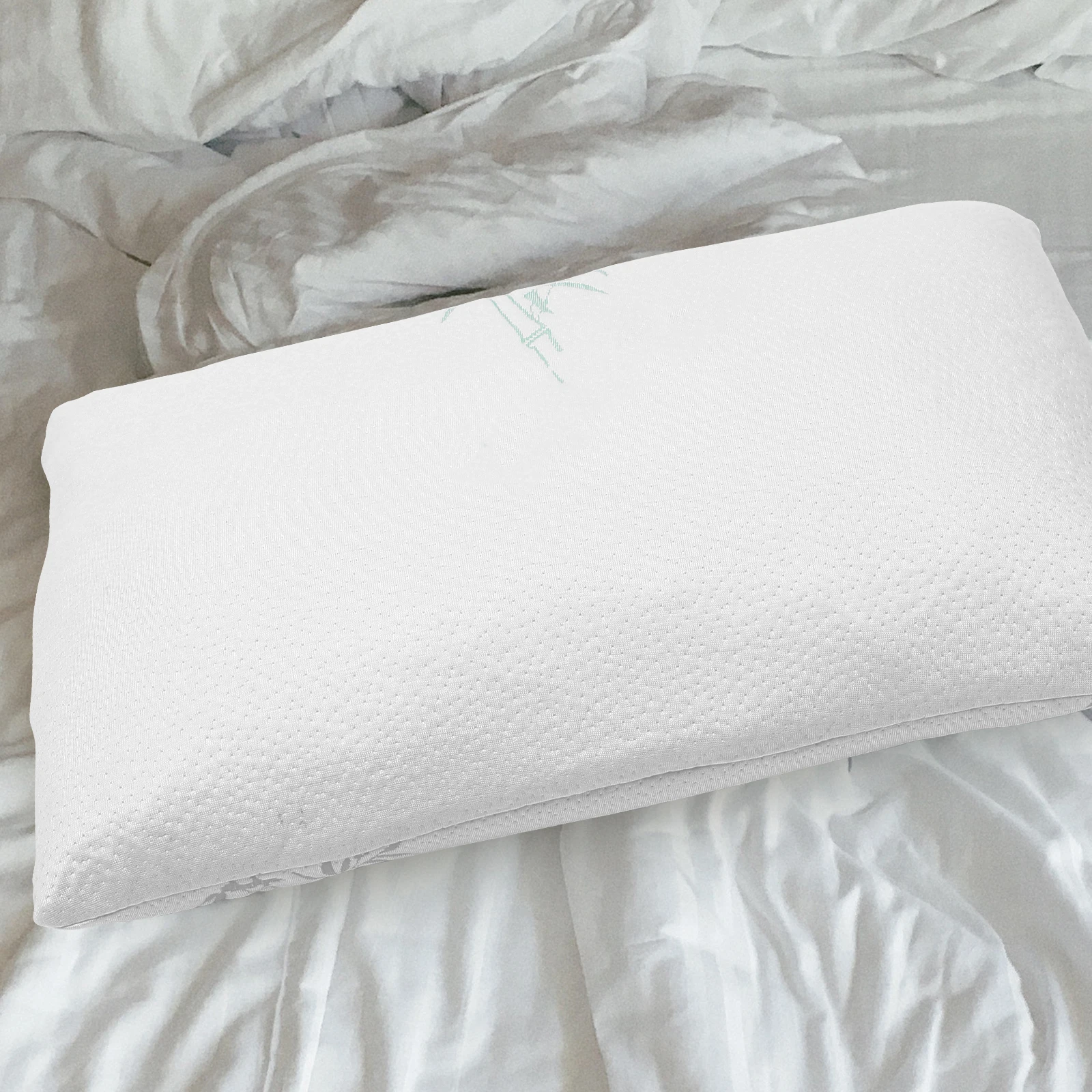 

2 Pcs Latex Pillow Case Single Neck Pillows Cover Memory Bamboo Fiber Pillowcase