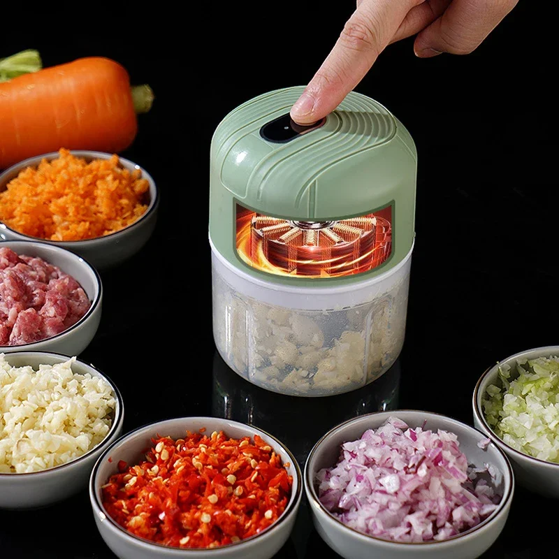 Mini Electric Garlic Masher Wireless Portable Food Processor Home Kitchen USB Charging Garlic Masher