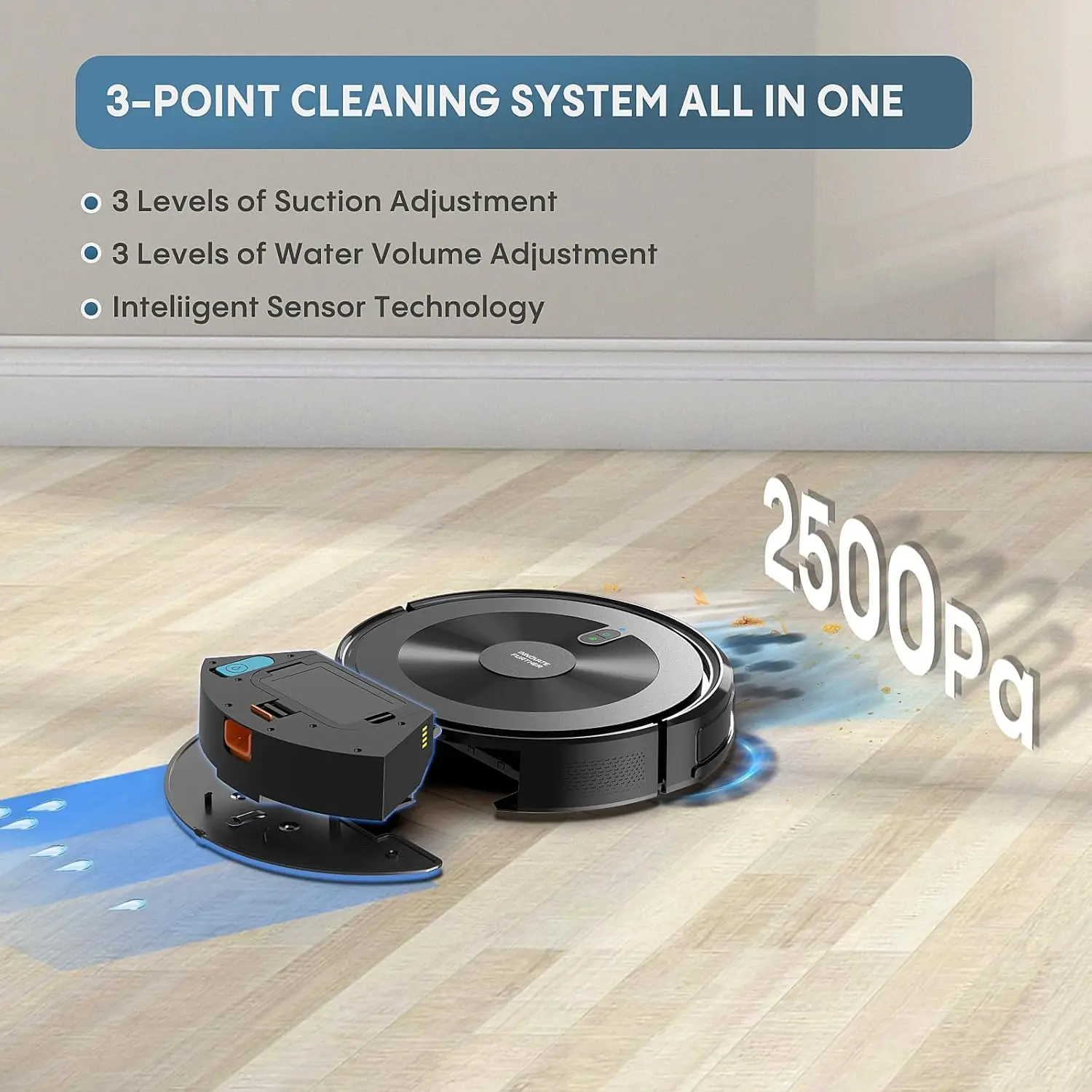 Robot Vacuum and Mop: 2-In-1 Robot Vacuum Cleaner 2500Pa Strong Suction & Tangle-Free & Alexa/APP Control & Schedule Cleaning