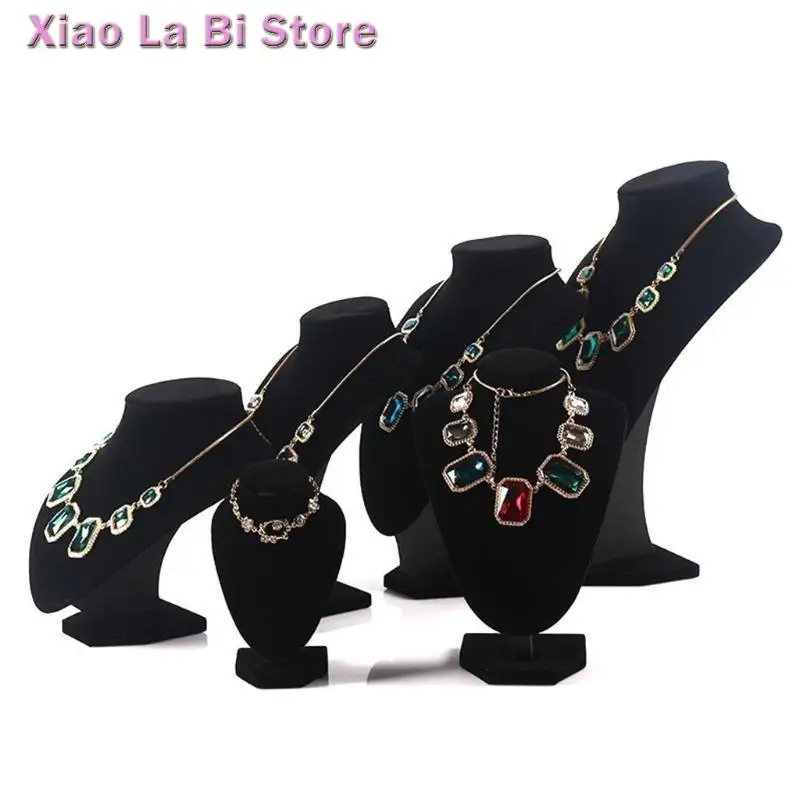 

XXFD Black Flannel Necklace Pendant Chain Jewelry Bust Display Mannequin Holder Stand
