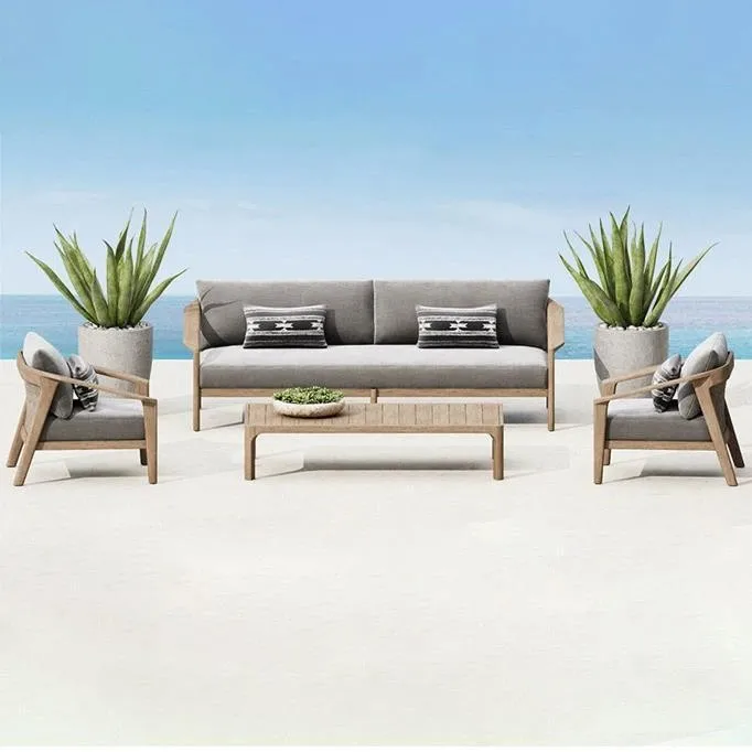 

Customizable Outdoor Garden Teak Rattan Sofa