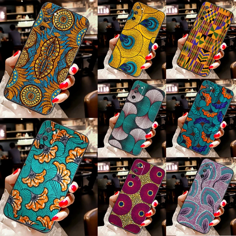 African Wax Fabric Cover For Samsung Galaxy Note 20 Ultra Note 10 S8 S9 S10 Plus S20 FE S21 S22 Ultra Case