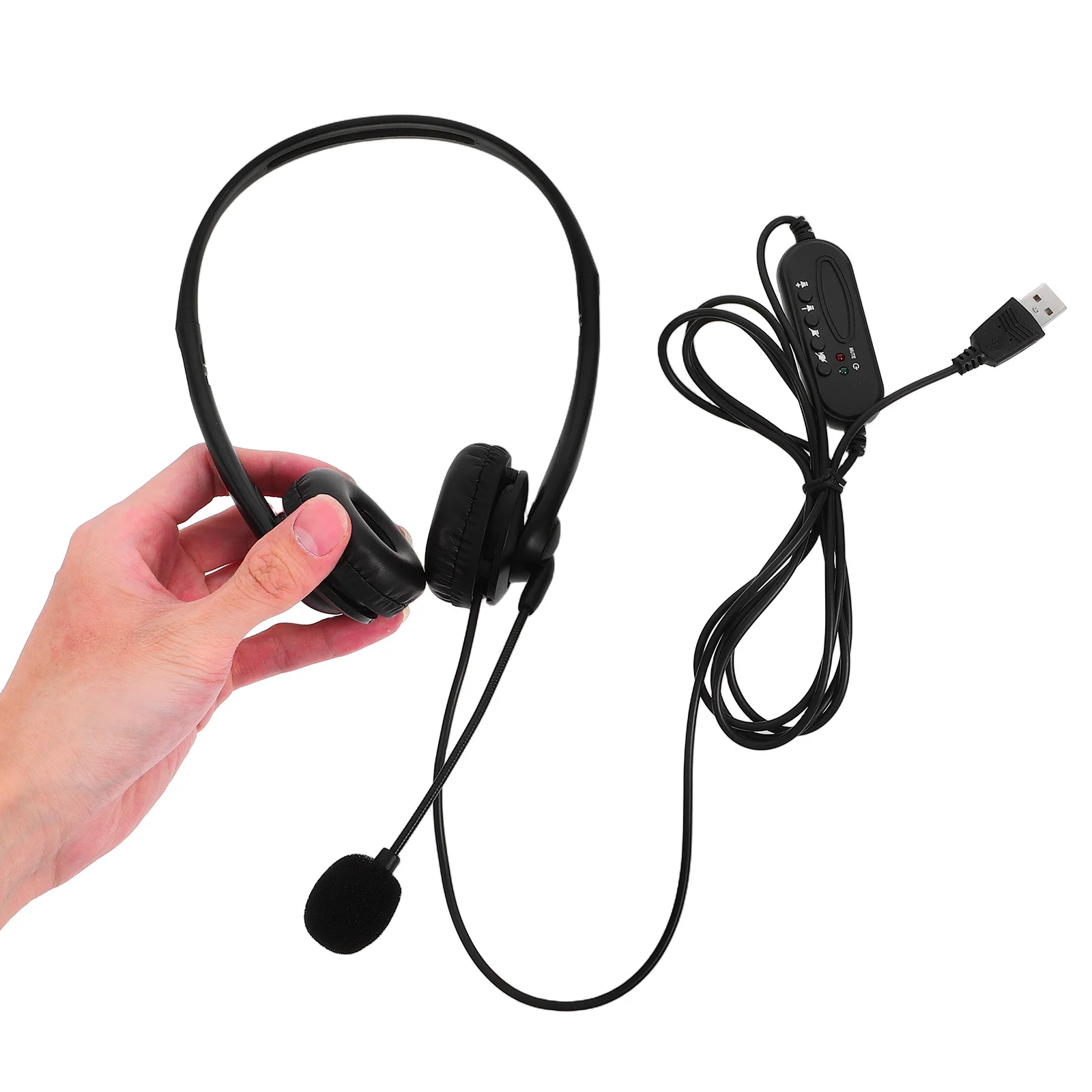 

Noise Cancelling Headphone Wired Control Usb Computer Call Center Headset Microphone Cvc6.0 Technology Soft Ear Muffs