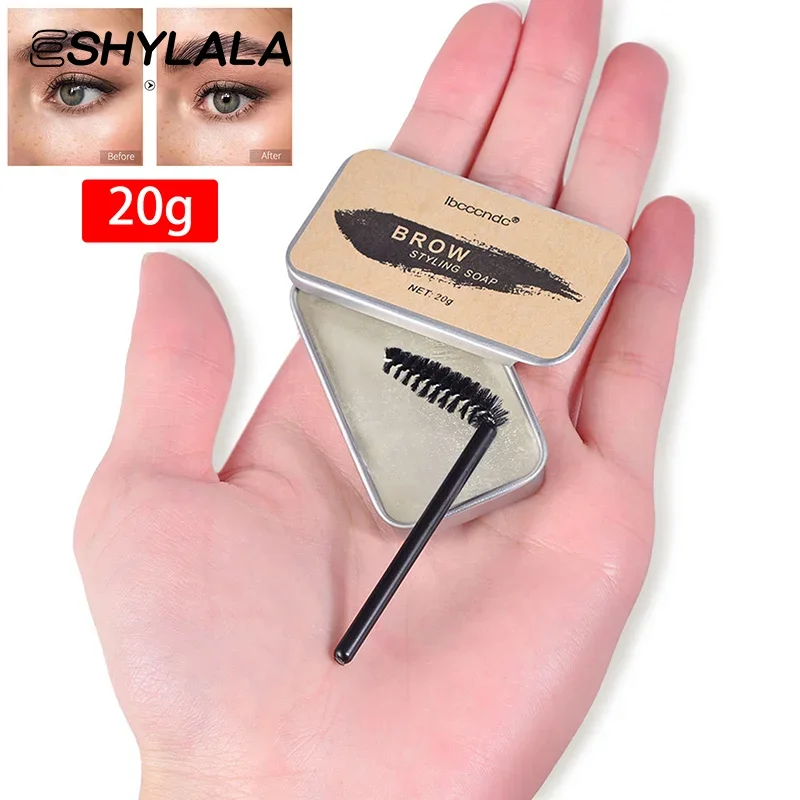 1 pz naturale trasparente pomata sopracciglio styling sapone sopracciglia gel cera fissatore con pennello trucco per le donne cosmetici per sopracciglia