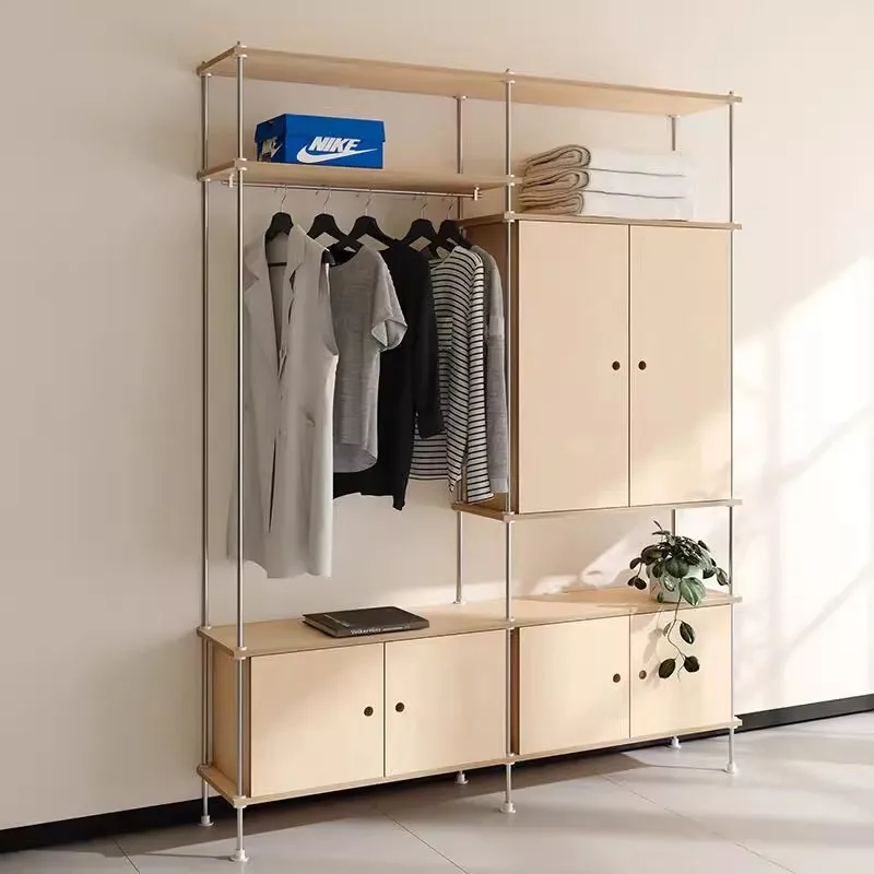 Birch ocean board wardrobe household bedroom hanger floor to ceiling cloakroom storage cabinet
