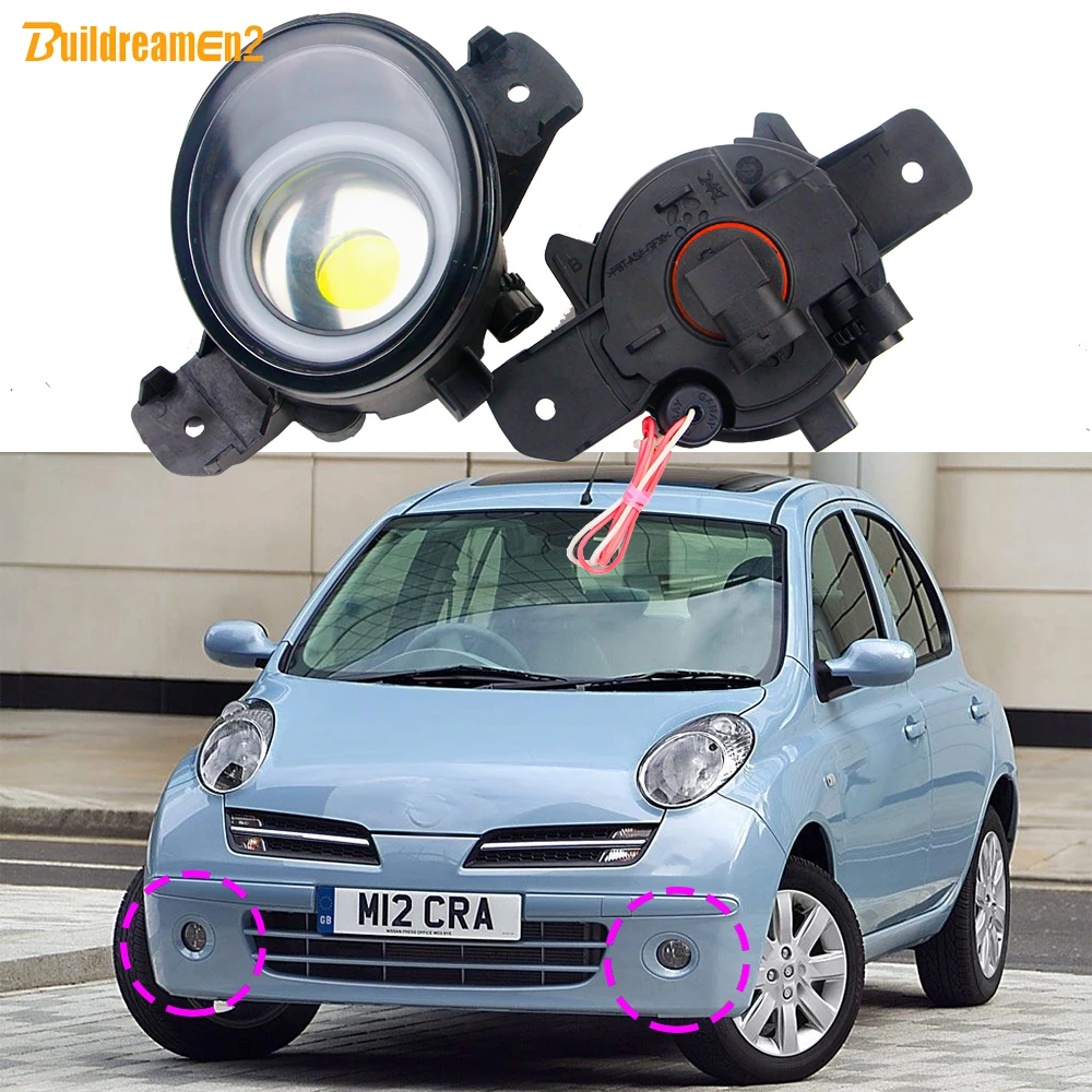 

2 автомобильных внешних светодиодных противотуманных фар Angel Eye DRL Daylight H11 12 В для Nissan Micra March K12 2002-2010 (не подходит для модели Австралии)